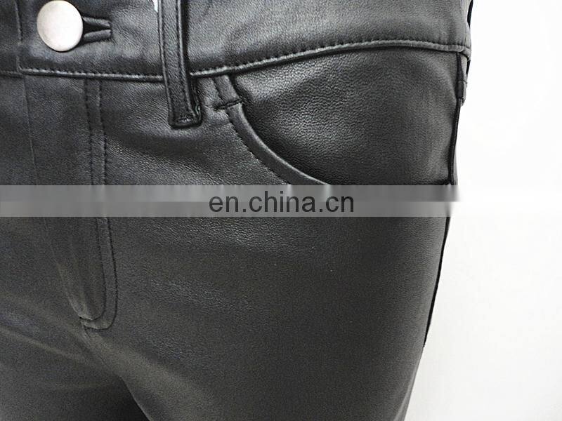 wholesale stretch leather leggings stretch pants genuine leather pants for women