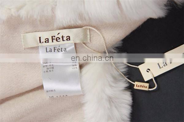 2016 new style wool cashmere rabbit fur shawl plain color women winter warm scarf