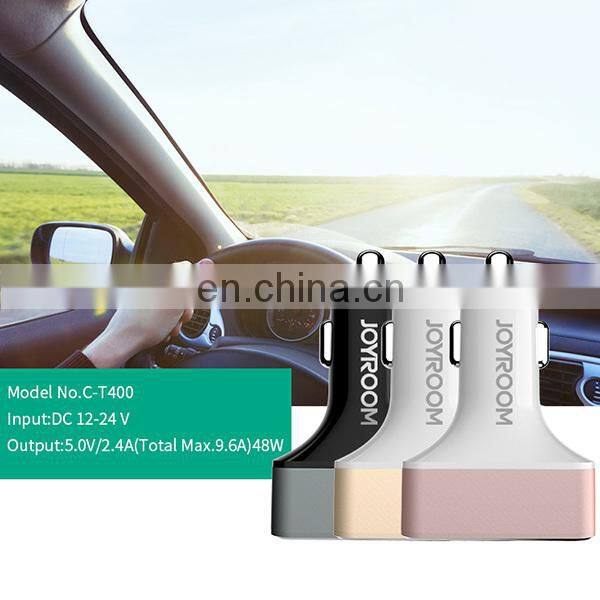 Manufacture Price JOYROOM C-T400 5V 2.4A Fast Charger 4 Ports USB Car Cig Plug Charger Adapter