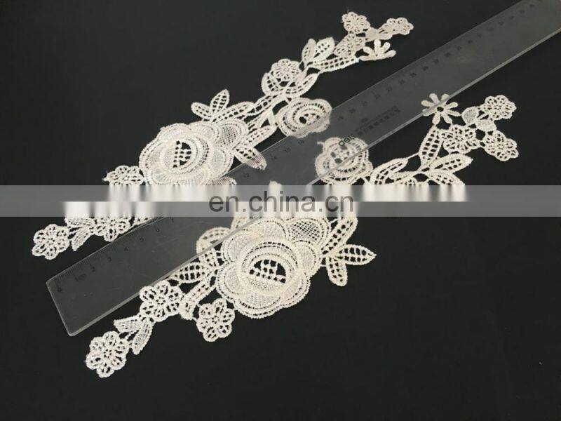 2017custom fancy flower lace patch/applique