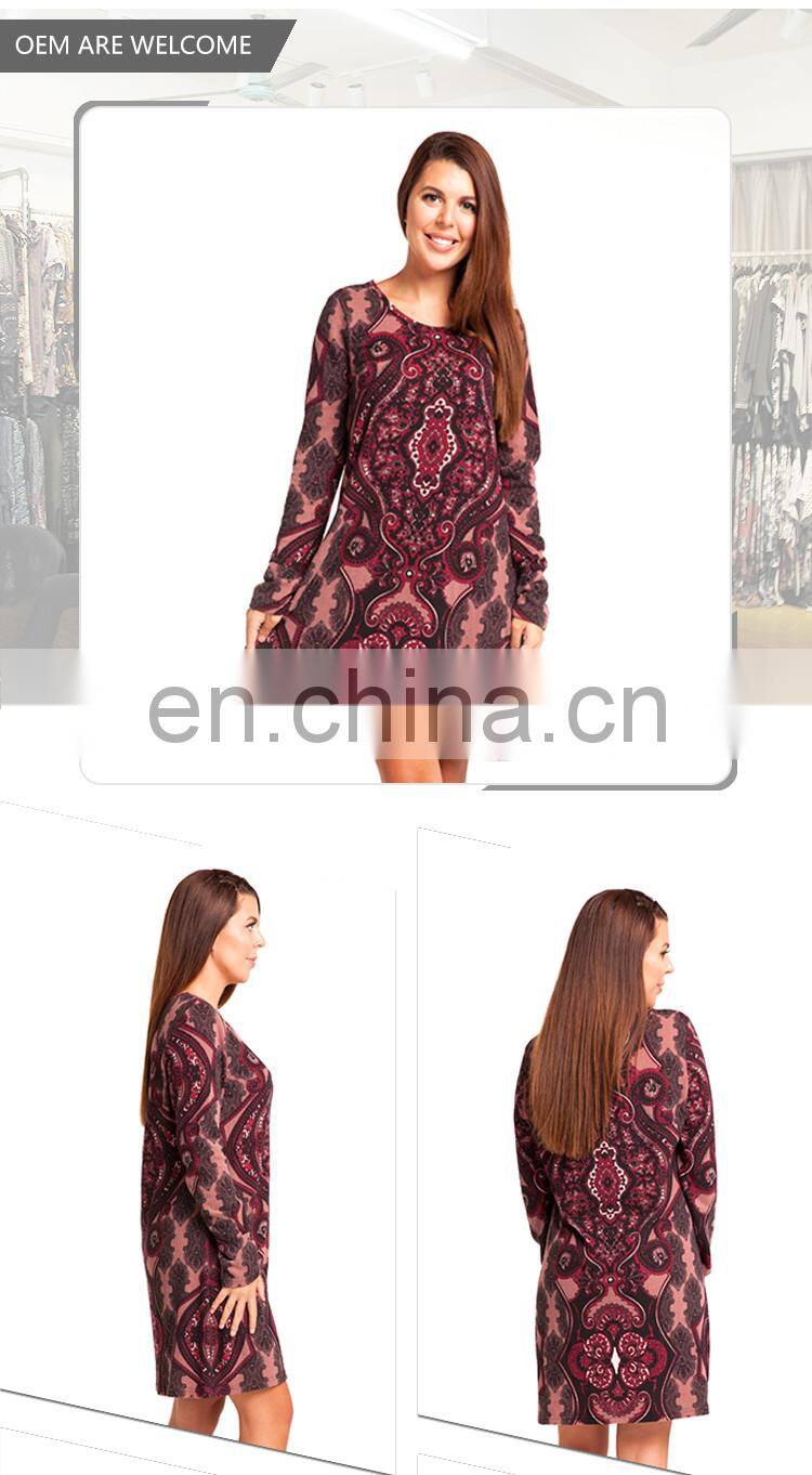 Polyester Fiber Long Sleeve Nice Design Casual Ladies Fancy Dress