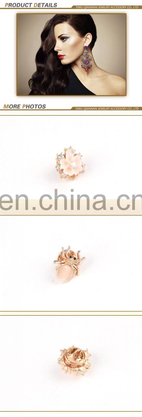 Alloy rhinestone button women rhinestone flower button juki hole sewing machine button collar buckle