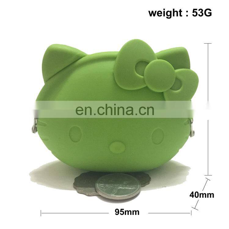Customized Women Gentle Cartoon Piggy Coin Bank Case Metal Clip Silicone Wallet Purse