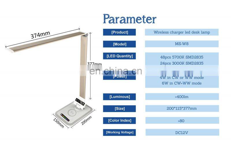 Stretchable flex led table lamp with RGB base for reading books, office