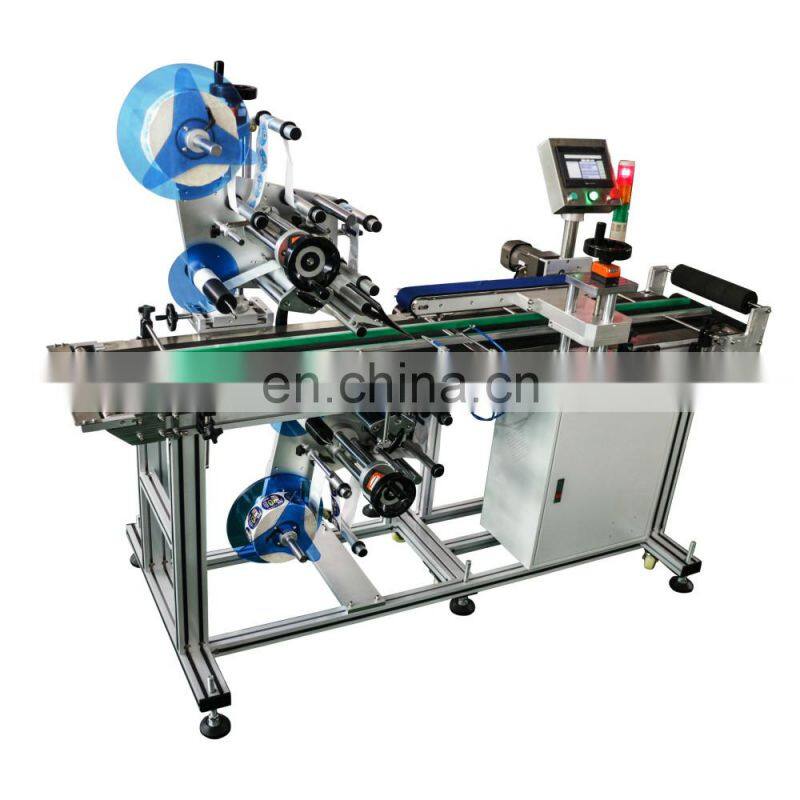 Professional factory top bottom surface label pasting machine
