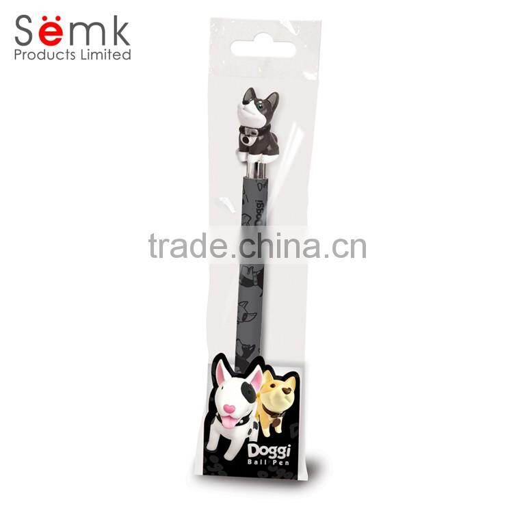 Semk brand customized ball pen with plush animal head for kids