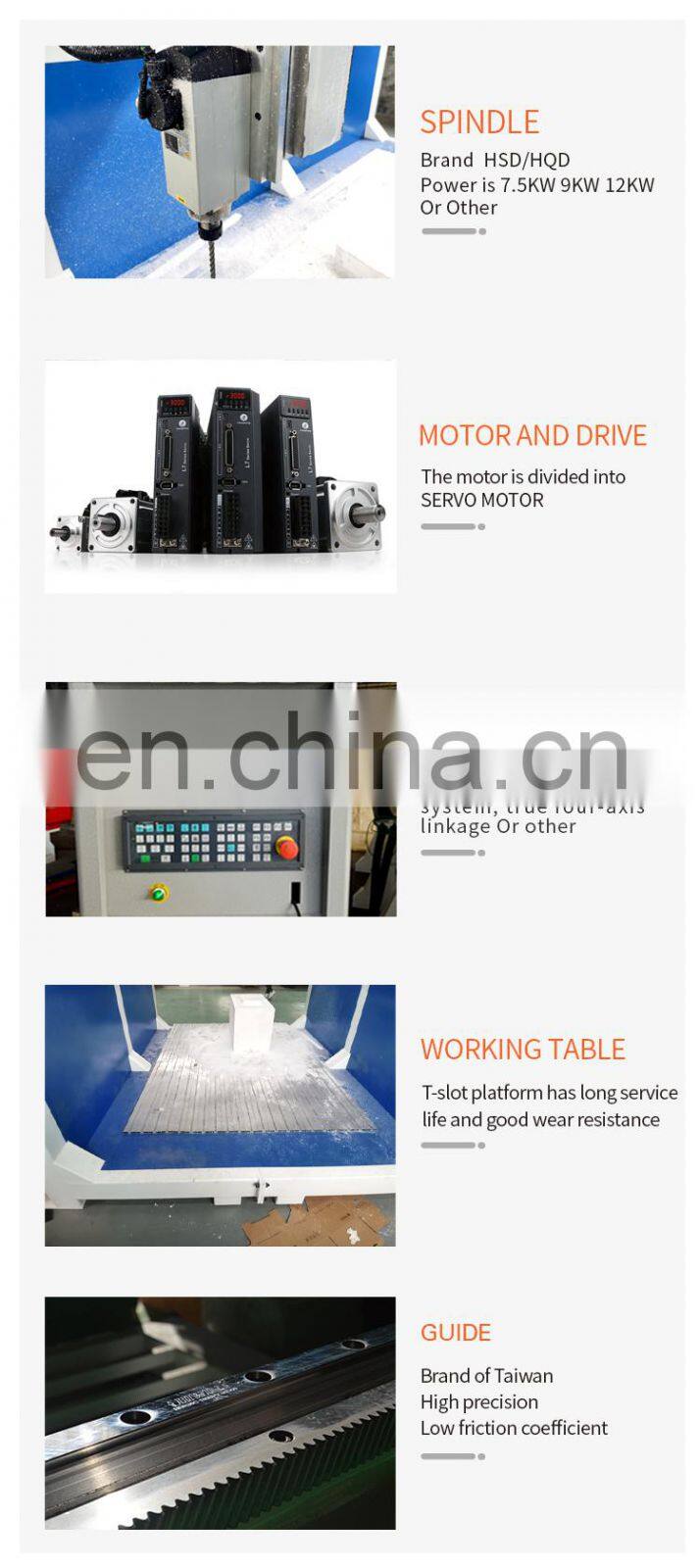 4 Axis Wood Router CNC 4 Axis Rotary Spindle CNC Router Machine 4 Axis with Automatic Tool Changer