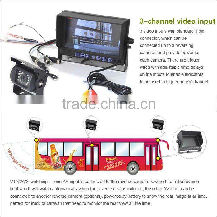 ES312 Erisin Truck 7" HD Color TFT LCD Monitor Sunvisor CCD Rear View Camera