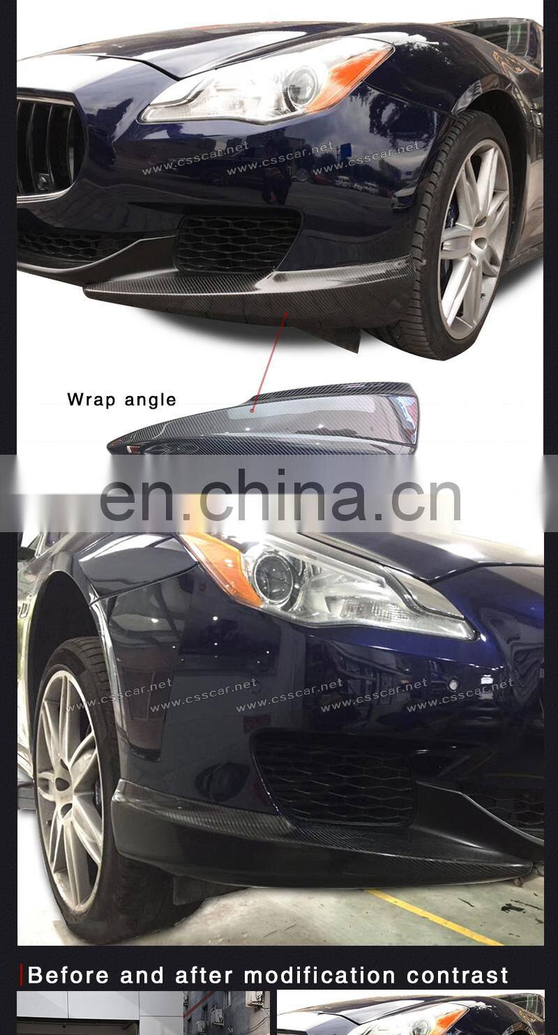 100% Real Carbon Fiber Trims Car Protector Front Bumper Lip Wrap Angle Suitable For Maserati Quattroporte Body Kit Accessories