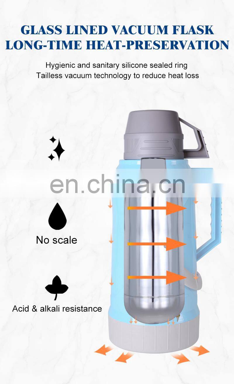 portable hiking gint double wall insulated vacuum flask glass bottle refill glass water bottle liner