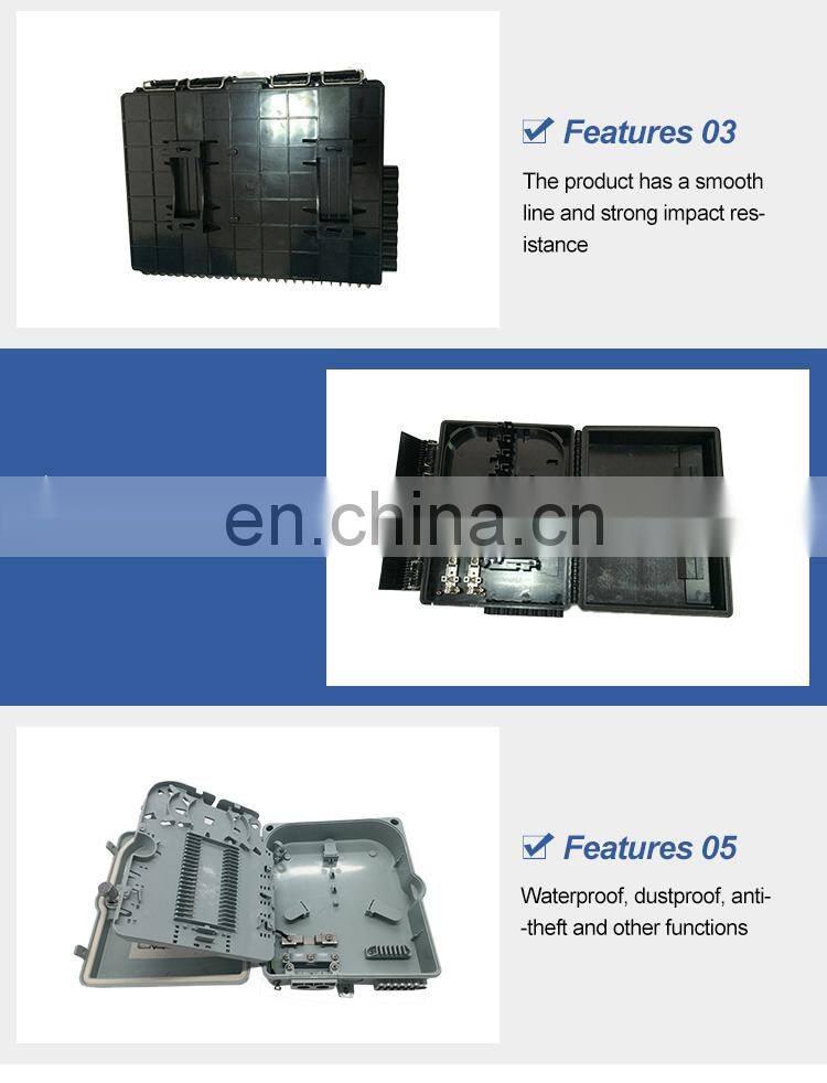1:4 1:8 1:16 1:64 fiber optic spliter terminal box distribution/termination box abs pole nount/wall mount in black color