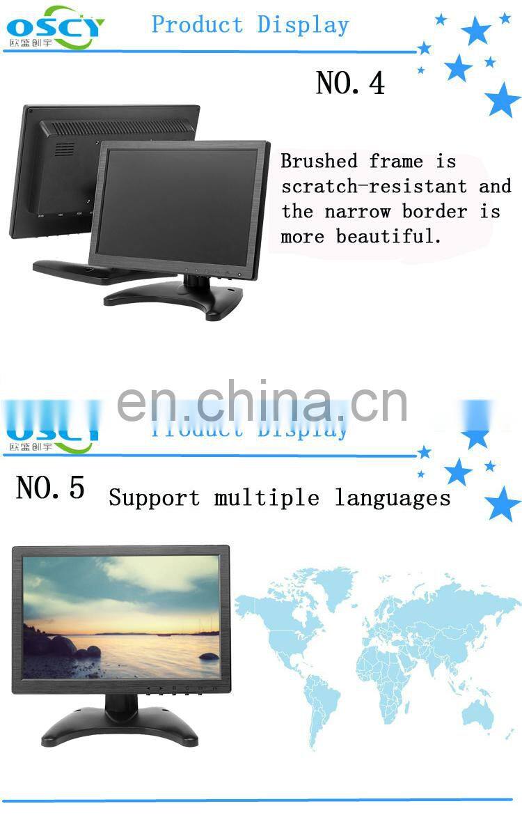 10.1'' Bnc Input Pos Second Lcd Led Display Customer Video Store Cheap Touch Screen Monitor