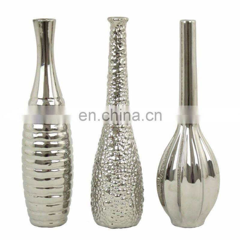 hammered aluminium flower pots