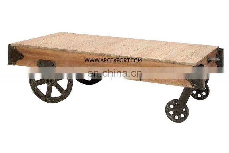 wooden cart table