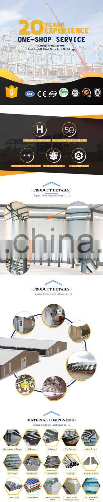 2021 New Design Automatic Poultry Farm Shed Prefab Chicken Farm Building House For Garden