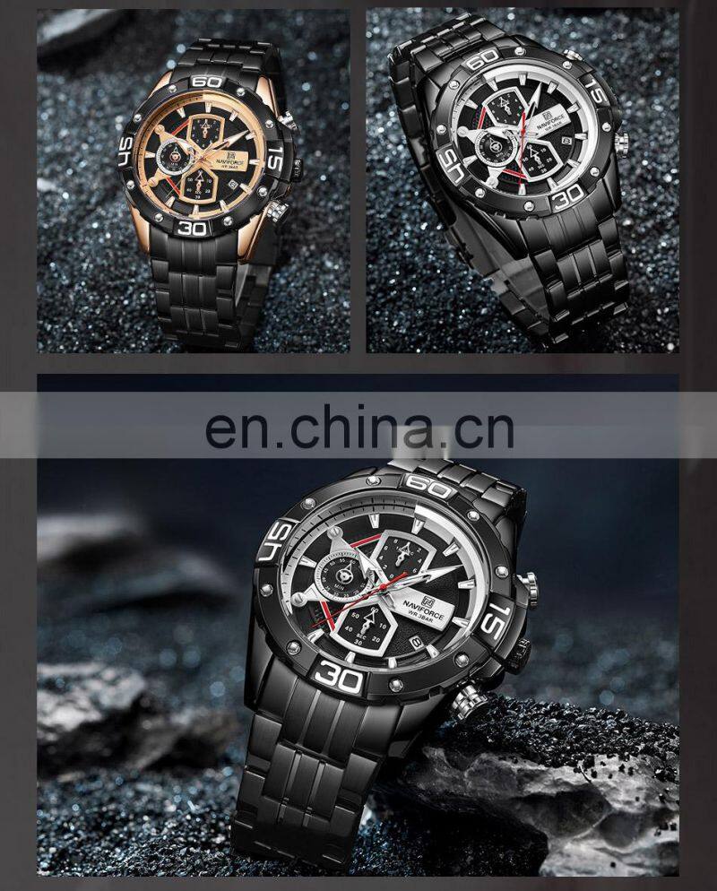 NAVIFORCE NF8018 Luxury Quartz Watches Mens Fashion Casual Leather Strap WristWatch Military Sport Waterproof Analog Clock