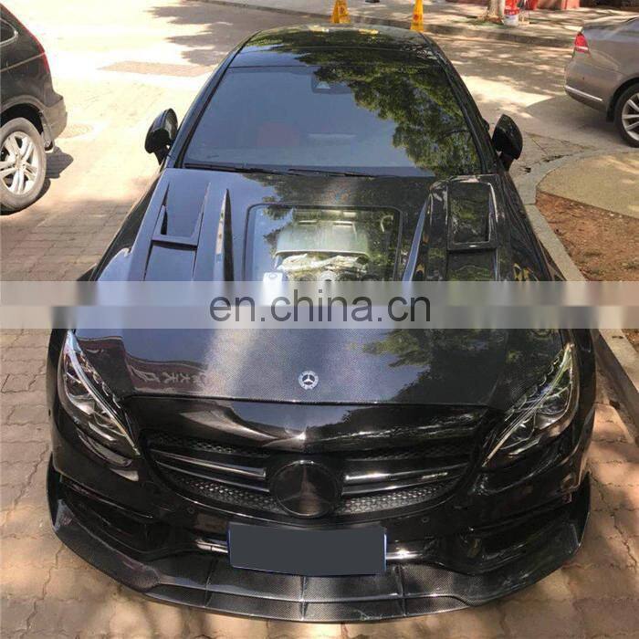 Runde Top Ranking Hood For Mercedes-Benz W205 C63 AMG Upgrade IMP Style Carbon Fiber Transparent Engine Cover