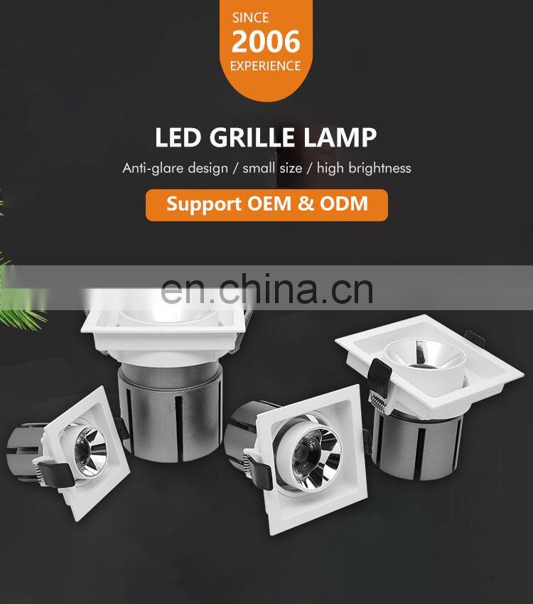 Energy Saving Square Shape Three Color Aluminum Indoor Housing Warehouse 20W LED Grille Lamp