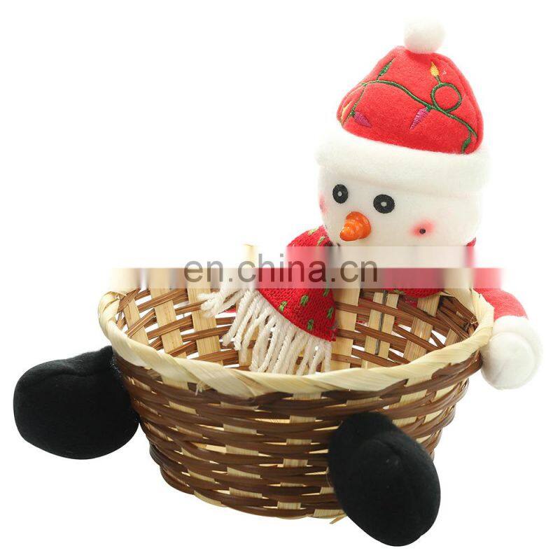 Christmas Candy Storage Basket Christmas Decorations Elk Snowman Santa Claus Fruit Basket Food Holder