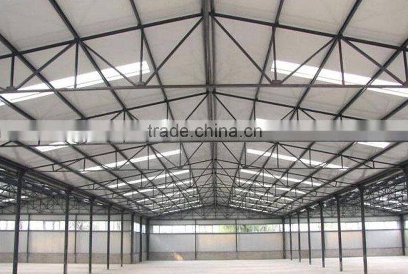 Large span galvanized steel frame structure low cost prefab warehouse