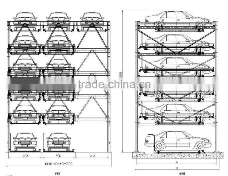 6-level PSH vertical-horizontal parking system