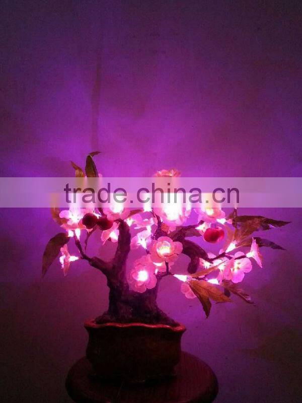 Artificial red peach blossom wall lamp