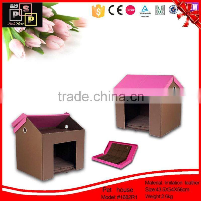 custom lovely cozy imitation leather pet house