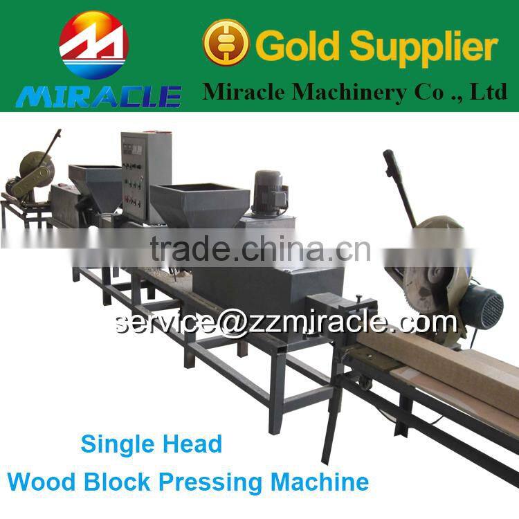 Wood waste molding machine for pallet feet/block process plant