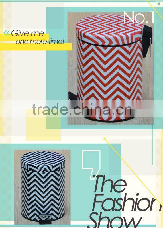 eco friendly flower printing garbage bin garbage can trash can