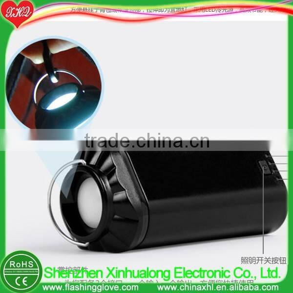 Personalized LED torch light portable power bank