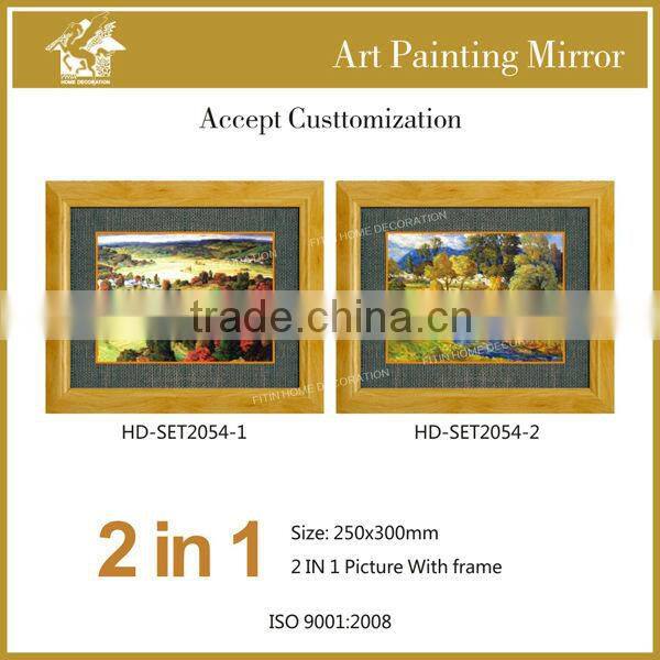 Natural colors town scenery art picture