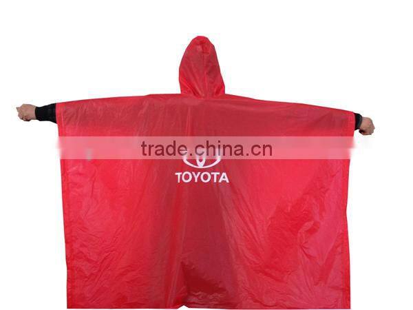 PE Plastic Disposable Hooded Waterproof Black Poncho Raincoat