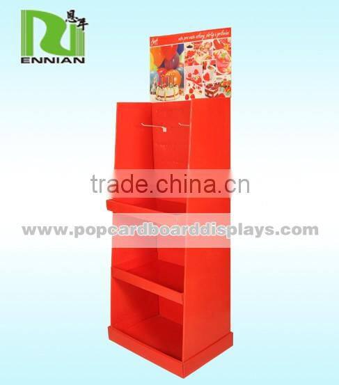 Easy to Carry and Assemble Fashion Cardboard Display Stand Tray with Hooks