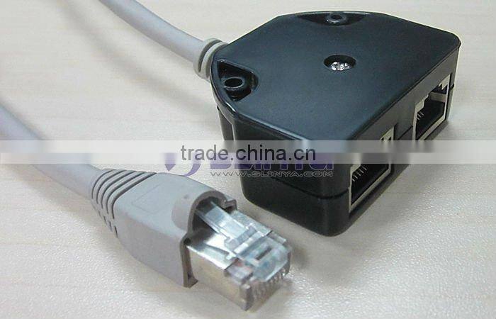 CAT5/6 Ethernet RJ45 LAN Port 1 to 2 Socket rj45 Splitter Connector
