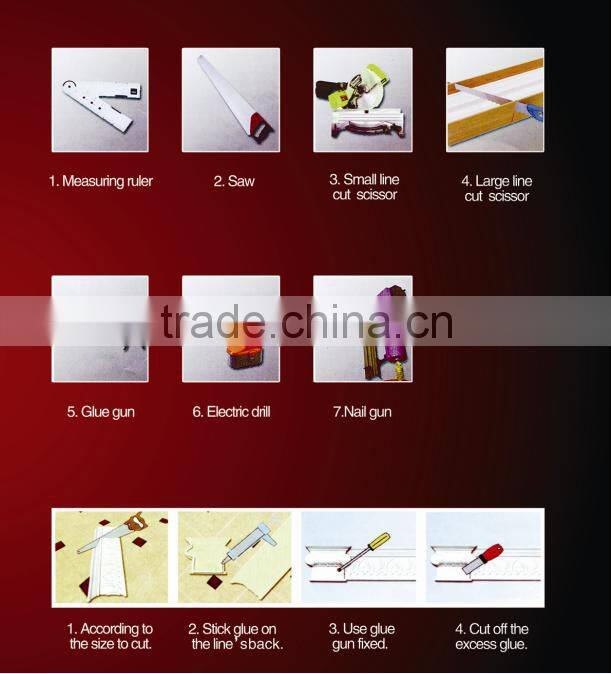 European style factory design golden drawing pu cornice moulding