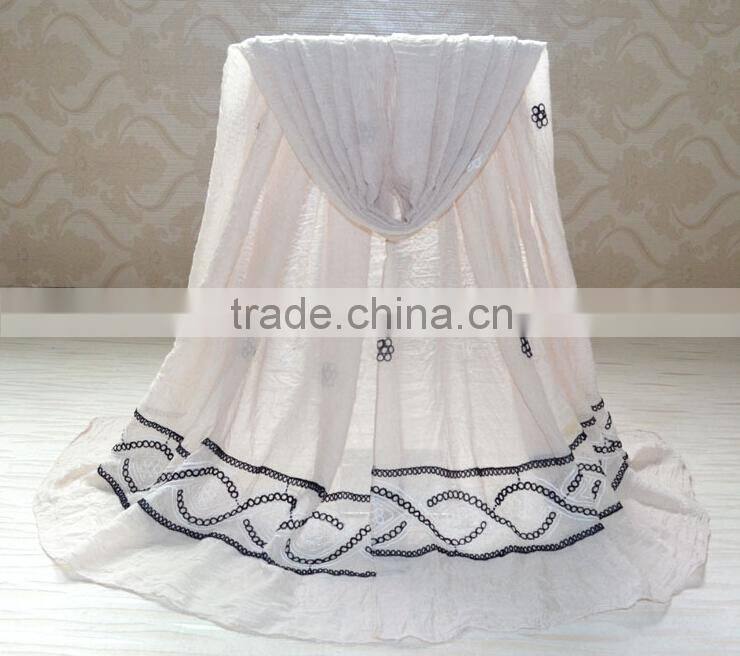 Wholesale Embroidery Design Fashion Ladies Cotton Scarf Shawl