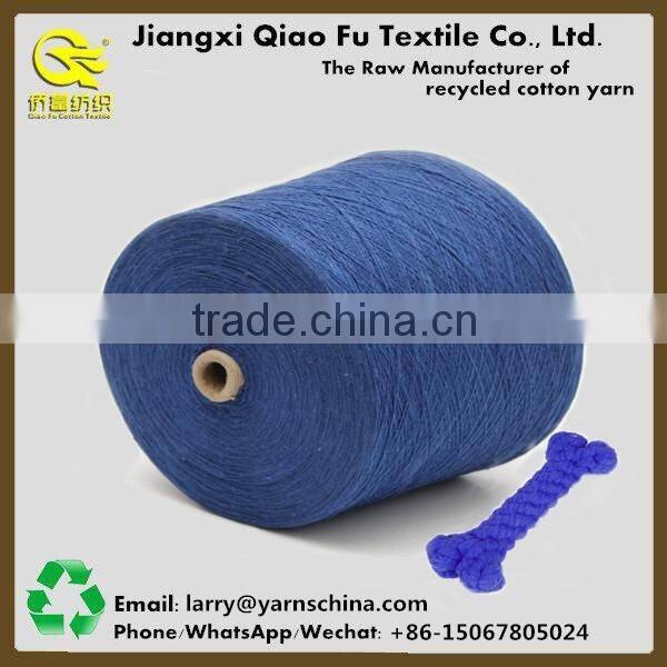 Open End Recycled Cotton Polyester Yarn Knitting for Pet Chew Toys-Bone
