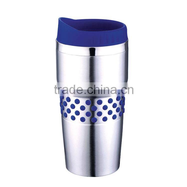 Stainless steel double wall 16oz travel mugs with handle