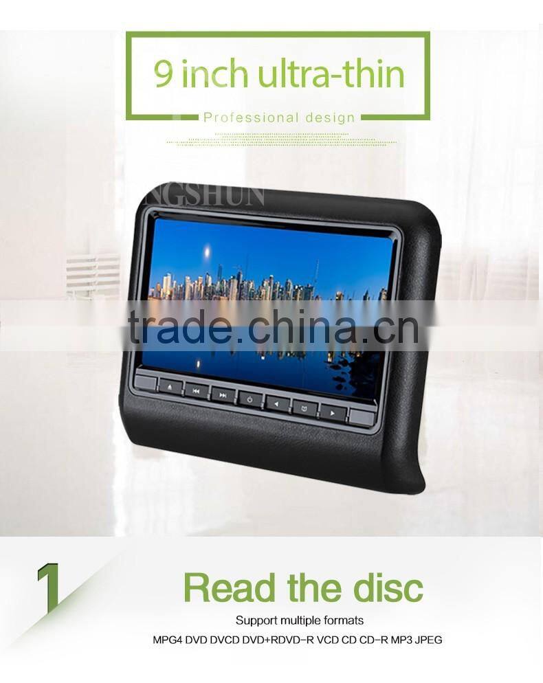 Factory outlut 10.1 inch Car headrest monitor with HDMI input,support DVD,USB,SD card.