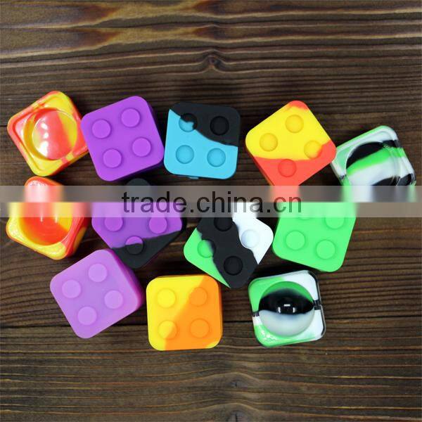 Non-stick custom silicone bho container lego slick butane hash silicone container silicone wax jar 9ml