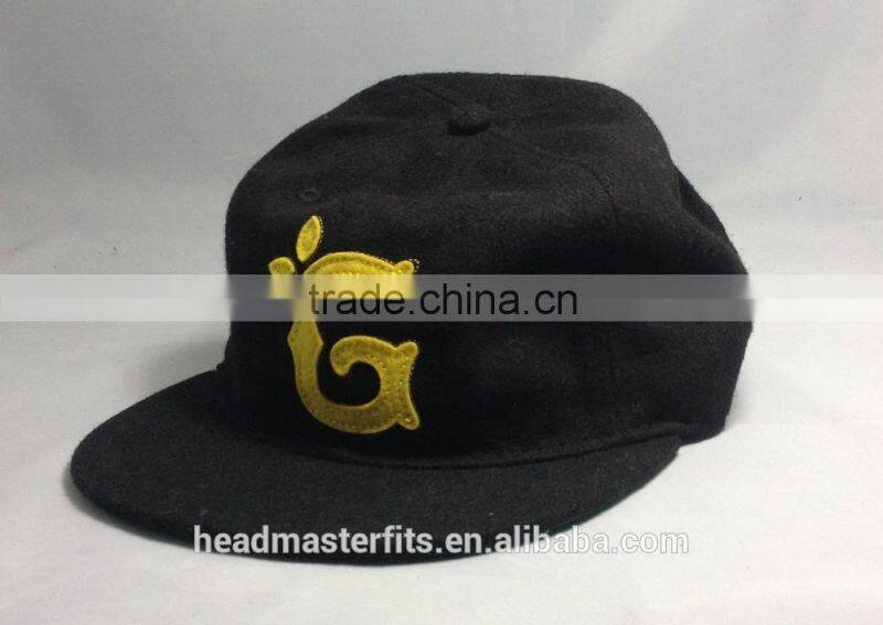 Unstructured Cap Wool Unstructured Snapback Hat Custom 6 Panels Soft Woolen Snapback Cap