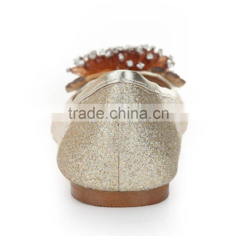 2015 New Custom Made High Quality Real Leather Women Casual Flat Shoe Factory