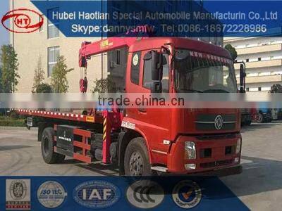 flat bed road cleaner with crane truck emergency rescue truck wrecker for sale