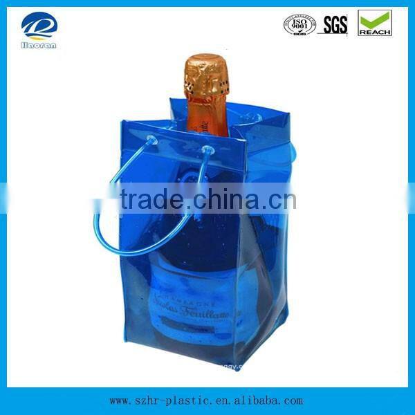 PVC Wine Ice Cooler Bag with Plastic tube Handle