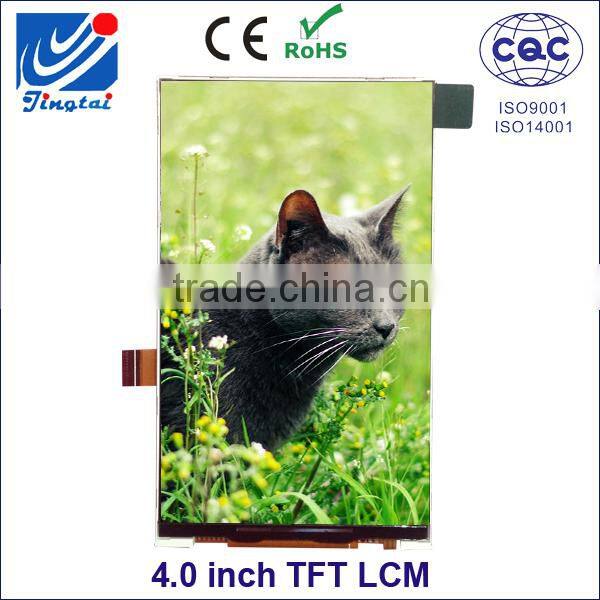 Shenzhen jingtai 480*800 resolution 4.0 inch ips tft lcd display module