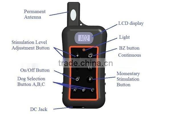 1200 meter rechargeable and waterproof multi-dog training system for 3 dogs