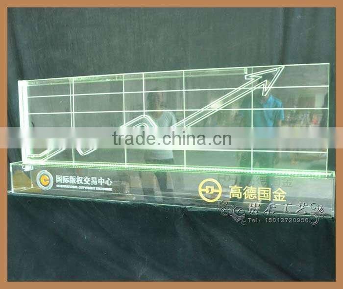 acrylic led logo of securities trading center bull flag customized logo and design