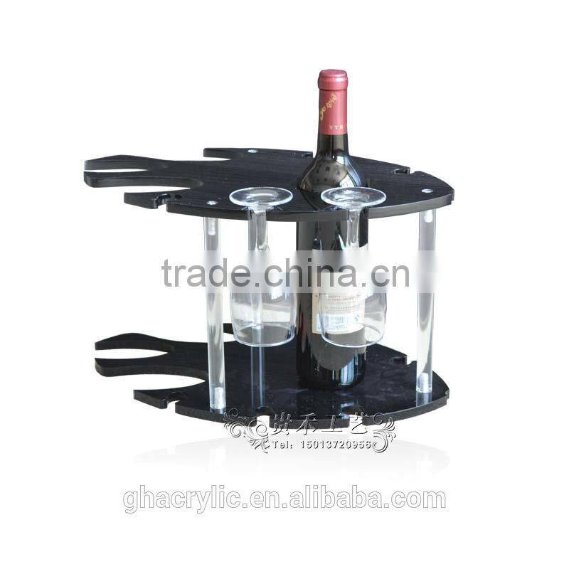 GH-RZ242 black acrylic wine display rack,modern acrylic wine display rack