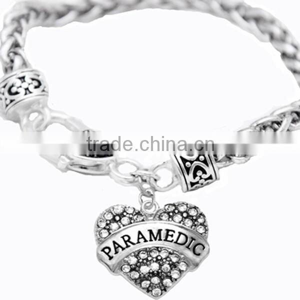 Genuine Austrian Clear Crystal DELTA DELTA DELTA SORORITY Charm Chain Link Bracelet