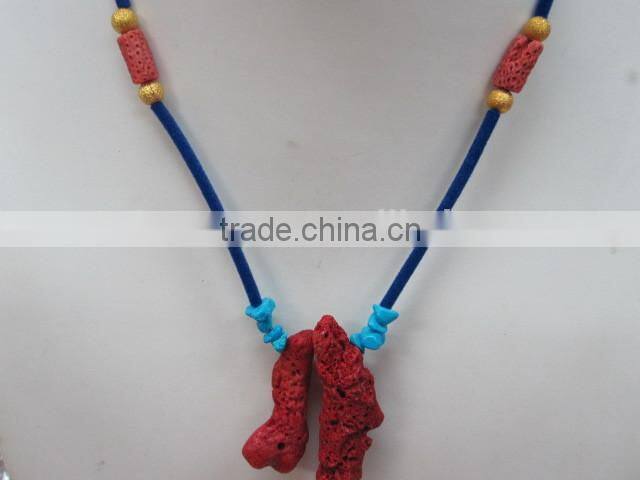 Fittings gemstone for female jewellery chrysoprase and coral pendant